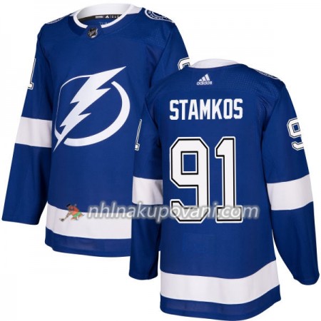 Tampa Bay Lightning Dresy Steven Stamkos 91 Adidas 2017-2018 Modrá Authentic - Pánské Tampa Bay Lightning Dresy Steven Stamkos 91 Adidas 2017-2018 Modrá Authentic - Pánské
